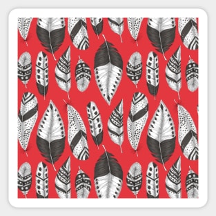 Black and white feathers pattern Sticker